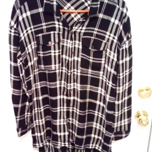 Black & White Flannel Dress